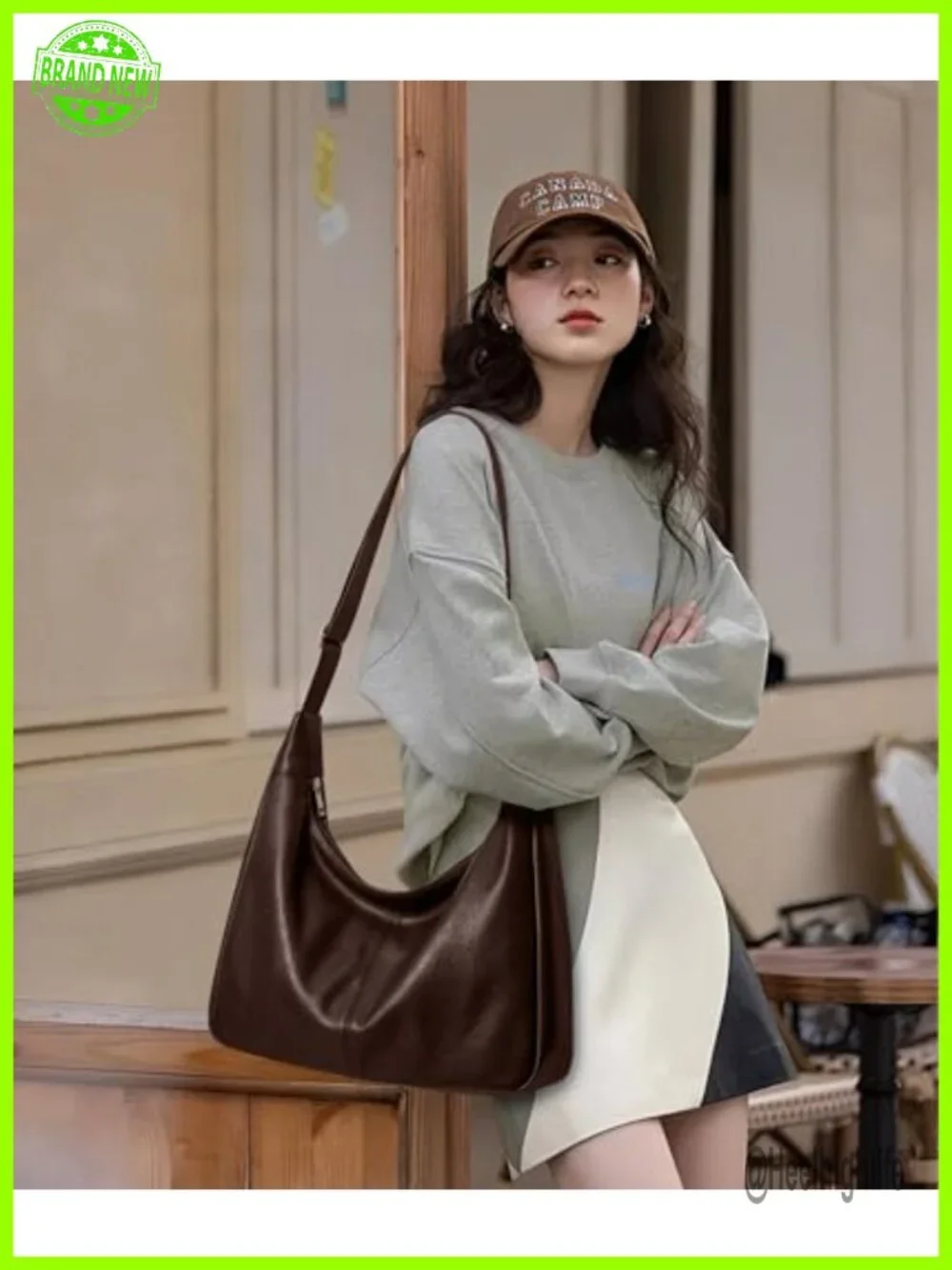 Vegan Leather Slouchy Hobo Bag Large Tote Crossbody Adjustable Shoulder Purse